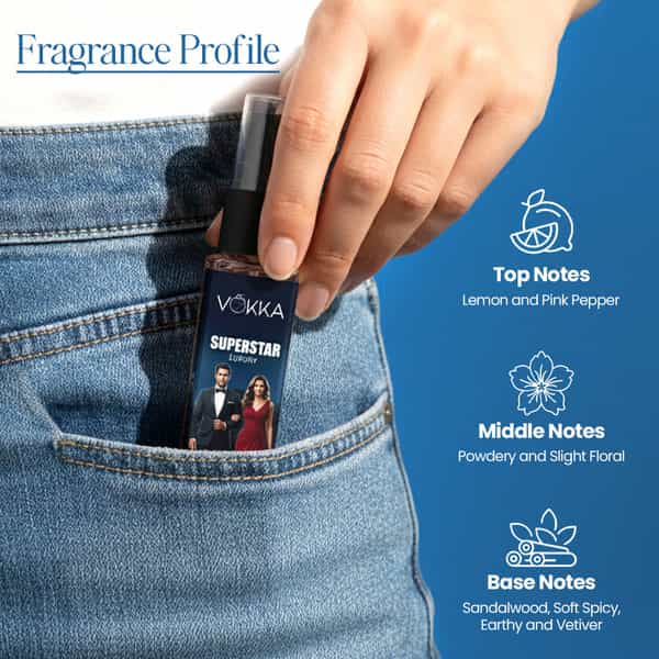 Vokka Pocket Perfume Superstar 8Ml | Unisex Luxury Long Lasting Perfume For Men & Women