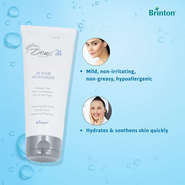 Brinton Doux 24 Hour Moisturizer Cream | Lightweight, Non-Greasy & Non- Irritating ,100G (Pack Of 2)