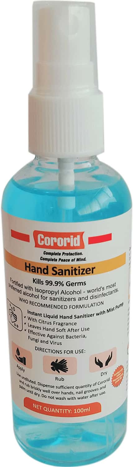 Cororid Sanitizer (100ml) Pack Of 10 Bottles