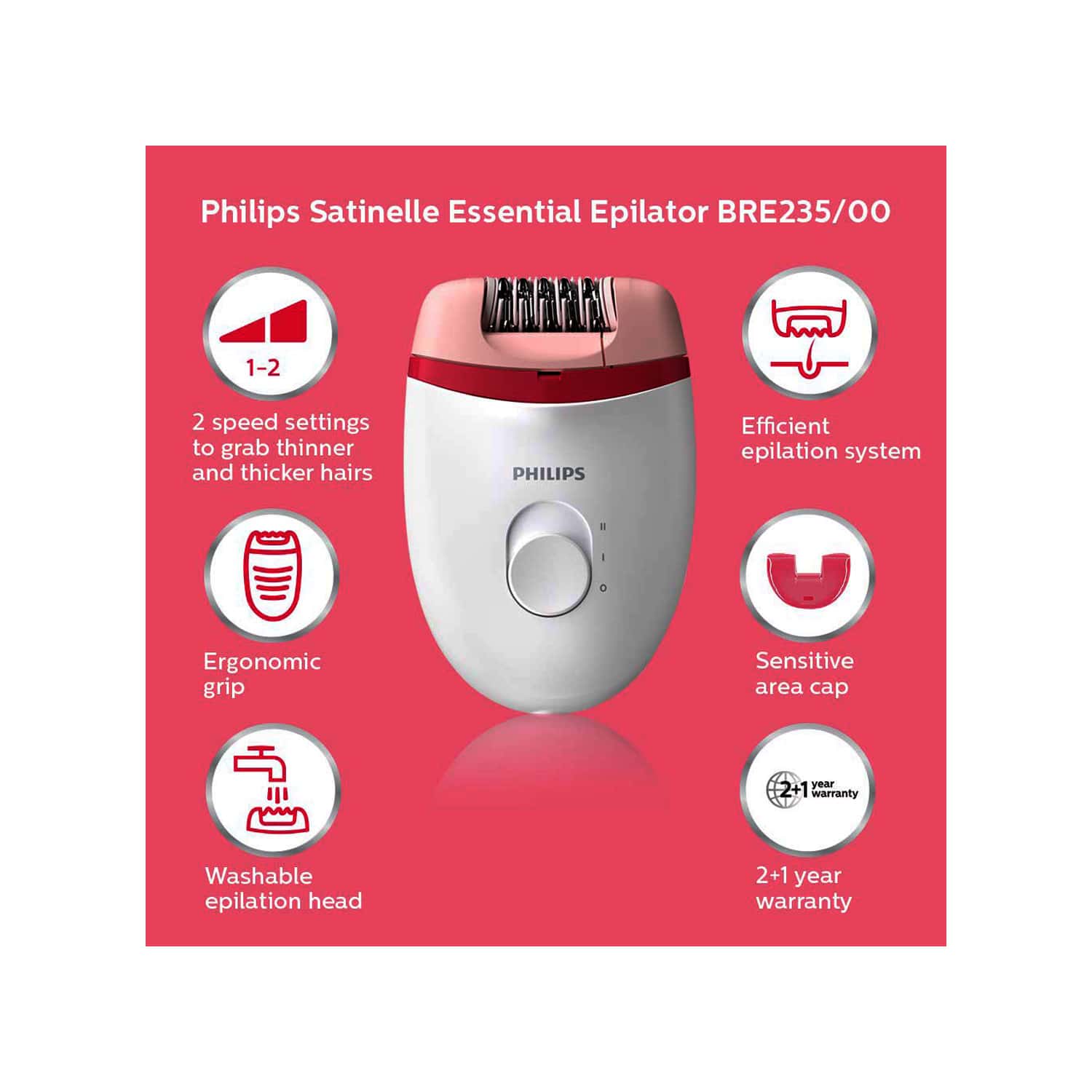Buy PHILIPS BRE235/00 SATINELLE ESSENTIAL CORDED COMPACT EPILATOR ...