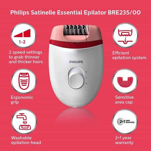 Philips Bre235/00 Satinelle Essential Corded Compact Epilator