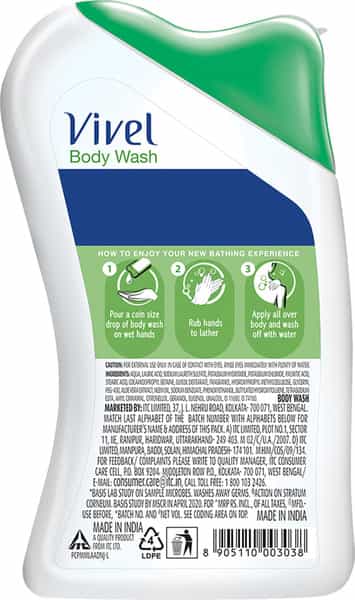 Vivel 3In1 Beauty Protection Body Wash With Neem Oil & Aloe Vera In Bottle- 100Ml