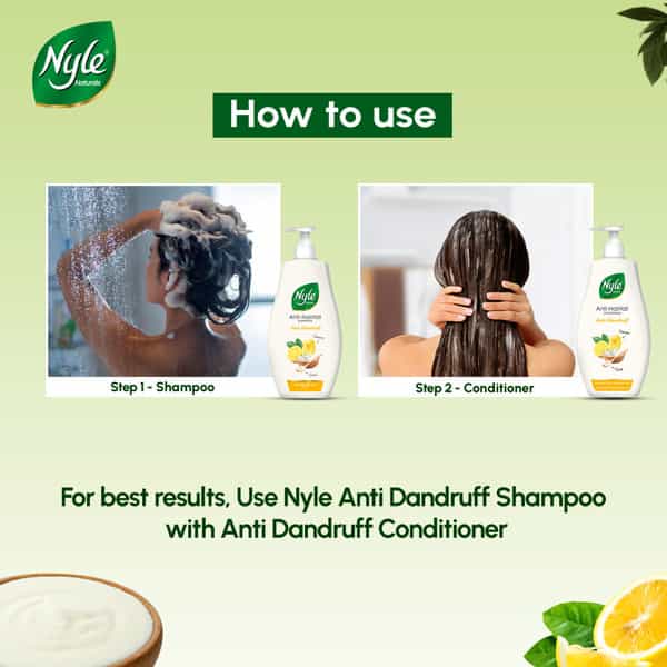 Nyle Naturals 100 Hours Conditioning Anti Dandruff Conditioner, Soothes Scalp & Manages Frizz,180Ml