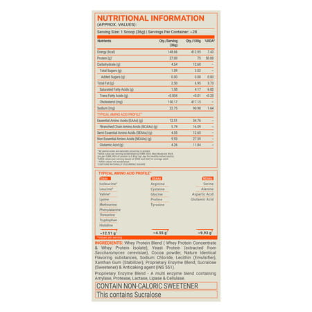 Fuel One Whey Max (Rich Chocolate | 1kg / 2.2lbs) | 27g Protein | Whey Protein Concentrate