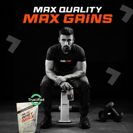 Fuelone Whey Max Protein Blend | Rich Chocolate | 1Kg (2.2Lbs) | 27G Protein Per Scoop