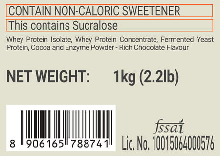 Fuelone Whey Max Protein Blend | Rich Chocolate | 1Kg (2.2Lbs) | 27G Protein Per Scoop