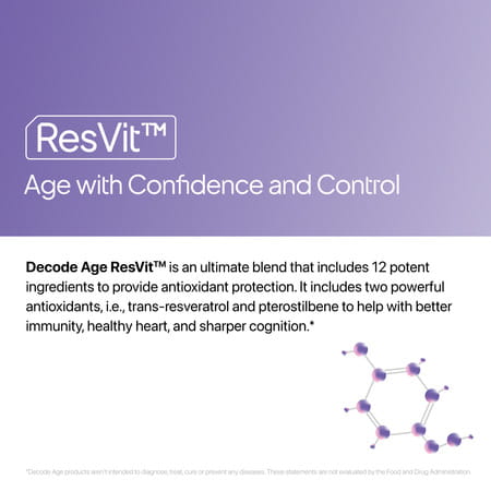 Decode Age Resvit Supplement | Antioxidant Supplement Blend | 30 Tablets | Veg