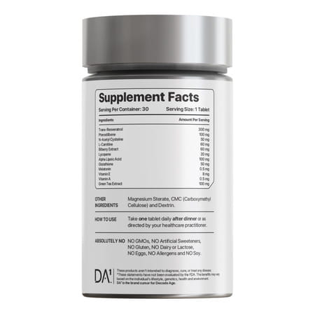 Decode Age Resvit Supplement | Antioxidant Supplement Blend | 30 Tablets | Veg