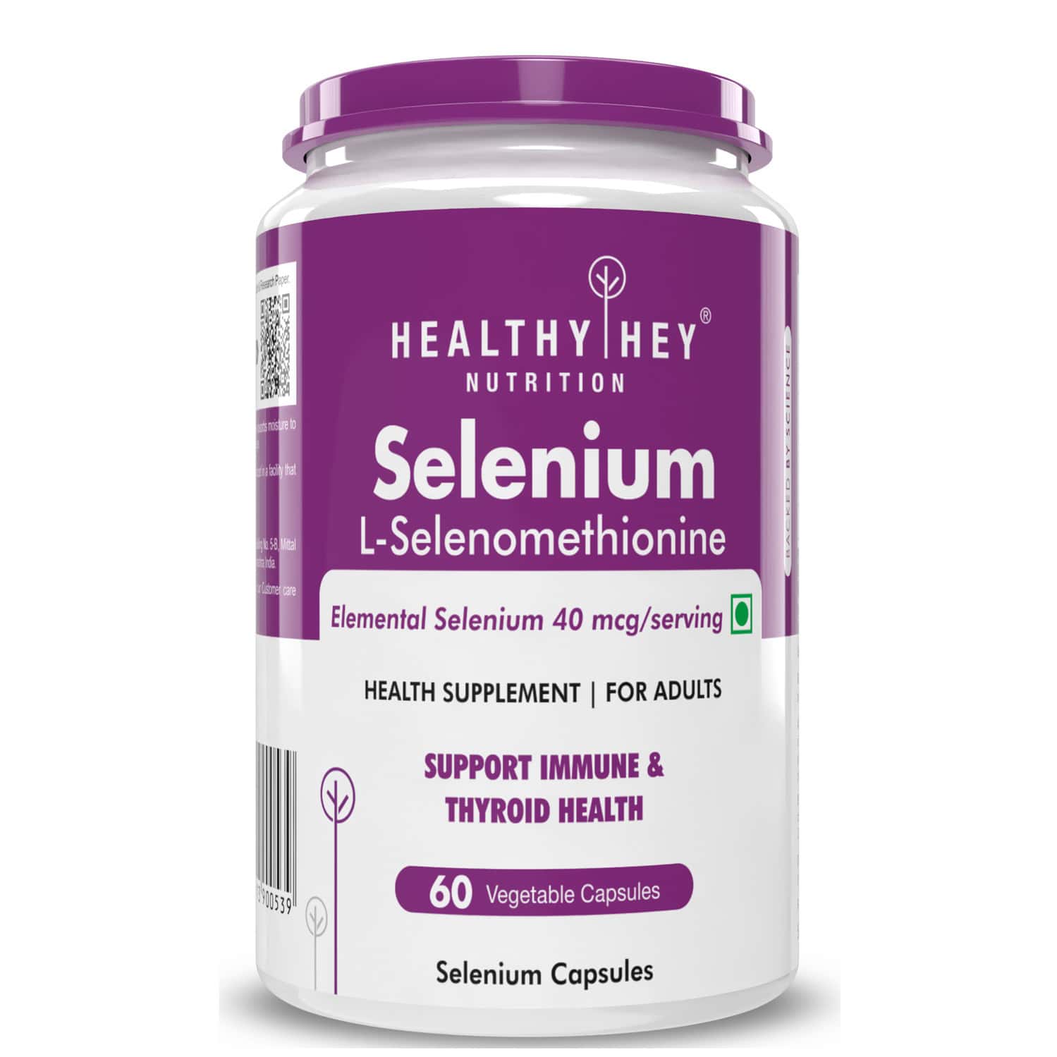 Healthyhey Nutrition Selenium Capsules Superior Absorption - 60 Veg. Capsules