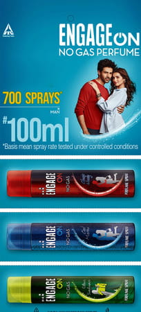 Engage On Man No Gas Citrus Sundowner + Cool Marine + Classic Woody Body Spray 3 X 100 Ml