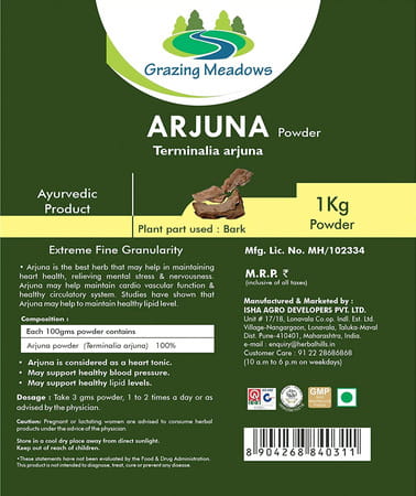 Grazing Meadows Arjuna Powder - 1 Kg (Pack Of 5)