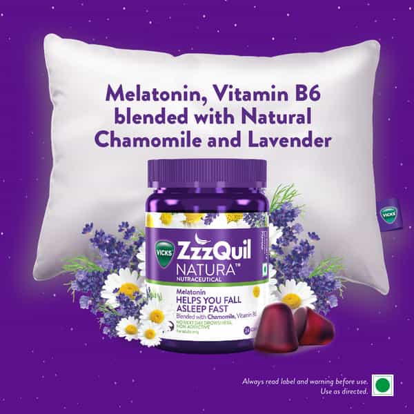 Vicks Zzzquil Natura Strawberry Lavender Flavour Jar Of 24 Chewable Gummies