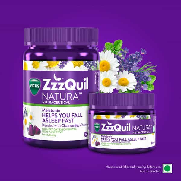 Vicks Zzzquil Natura Strawberry Lavender Flavour Jar Of 24 Chewable Gummies