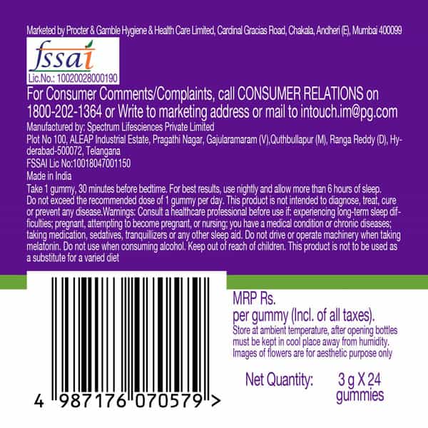 Vicks Zzzquil Natura Strawberry Lavender Flavour Jar Of 24 Chewable Gummies