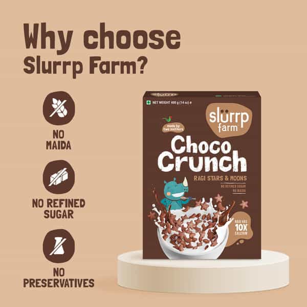 Slurrp Farm Choco Crunch Chocolate Cereal Ragi Stars And Moon 400G