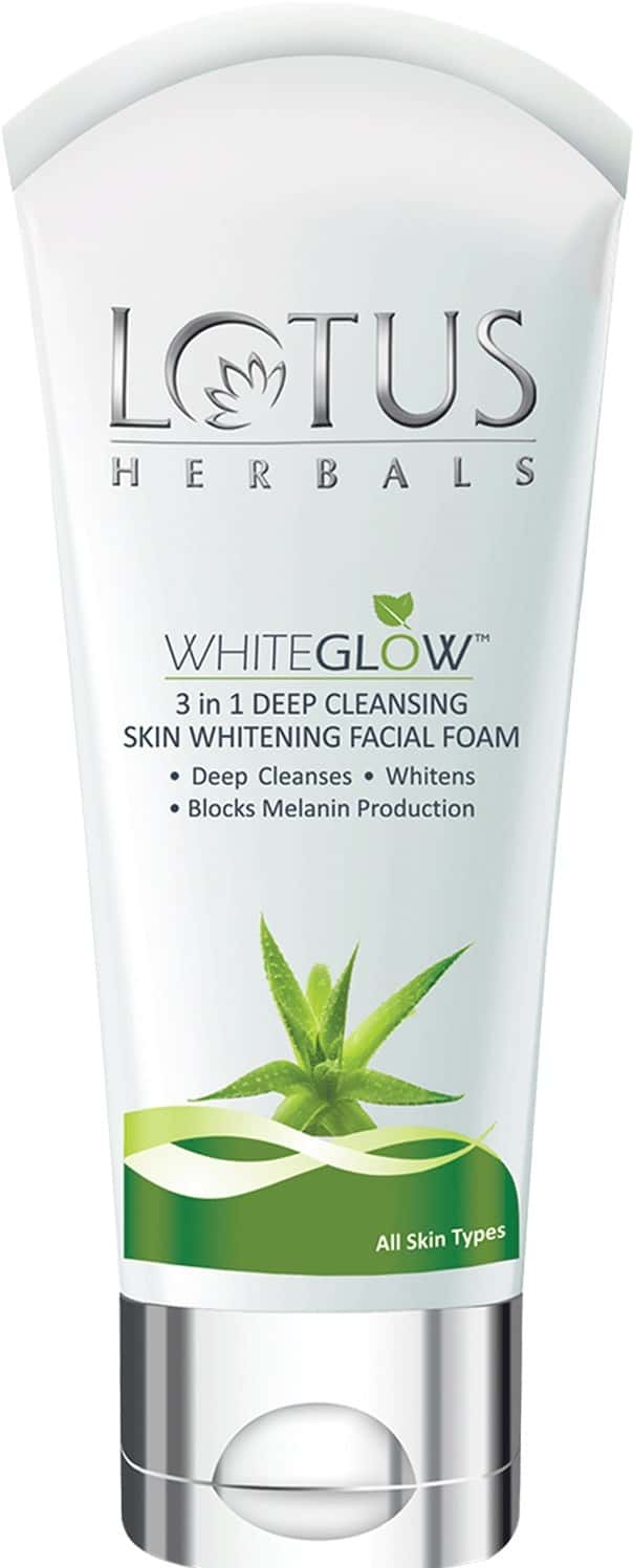 Lotus Herbals Whiteglow 3 In 1 Deep Cleansing Skin Whitening Facial Foam - 50 G