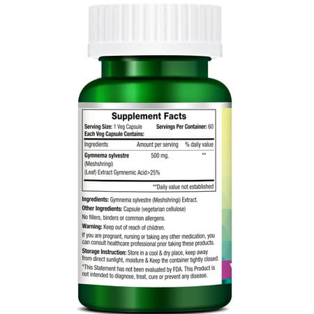 Morpheme Remedies Gymnema Slyvestre (Meshshringi) 500mg Extract 60 Veg Caps