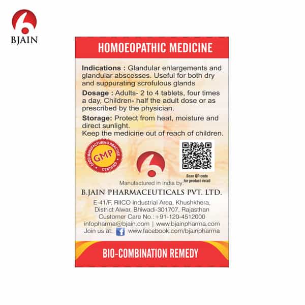 Bjain Bio-Combination No.22 [Scrofula (Enlarged Glands)] Tablet - 25Gm