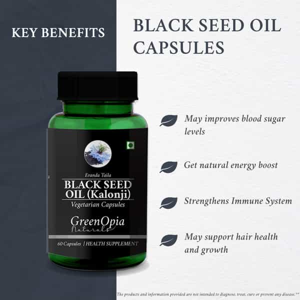 Greenopia Black Seed Oil 60 Liquid Filled Vegetarian Capsules