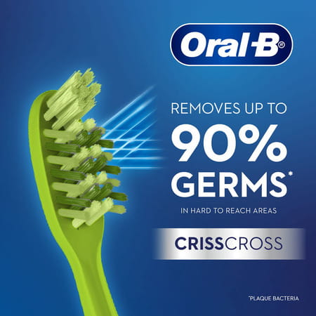 Oral B Criss Cross Adult Manual Toothbrush Anti-plaque With Neem Extract | Soft (buy 2 Get 2 Free)