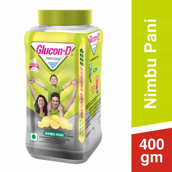 Glucon-D Nimbu Pani With 3 Benefits Of Energy | Recovery | And Immunity | 400 G