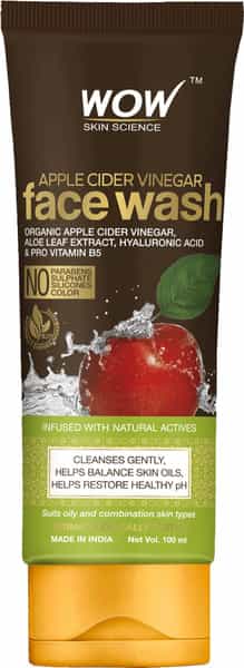 Wow Skin Science Apple Cider Vinegar Face Wash Tube - 100 Ml