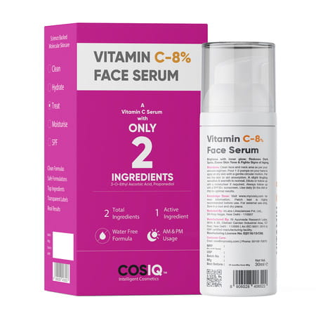 Cos-Iq Vitamin C-8% Face Serum 30Ml | Only 2 Ingredients | Safe And Effective