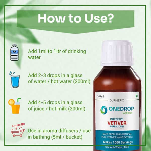 Durmeric Onedrop Intensive Vetiver Herbal Drops - 100 Ml