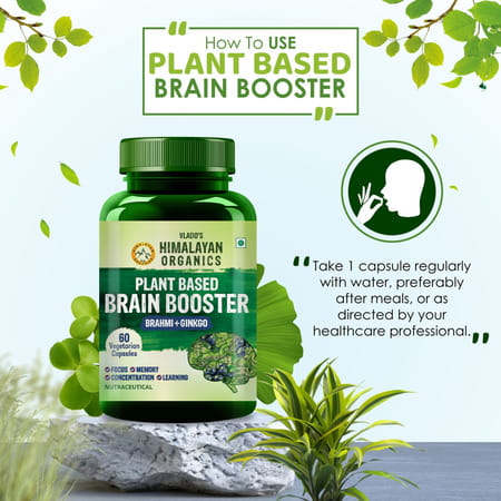 Vlado'S Himalayan Organics Plant Based Brain Booster Supplement 60 Veg Capsules