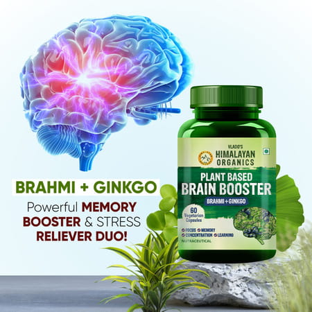 Vlado'S Himalayan Organics Plant Based Brain Booster Supplement 60 Veg Capsules