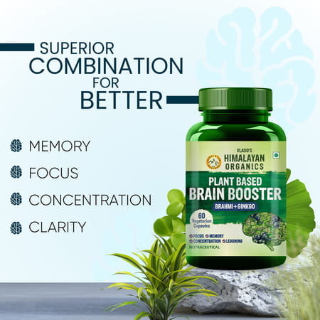 Vlado'S Himalayan Organics Plant Based Brain Booster Supplement 60 Veg Capsules