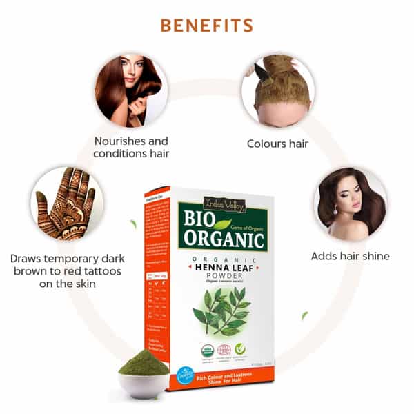 Indus Valley 100% Organic Natural Red Henna Leaf Powder For Hairs -100G