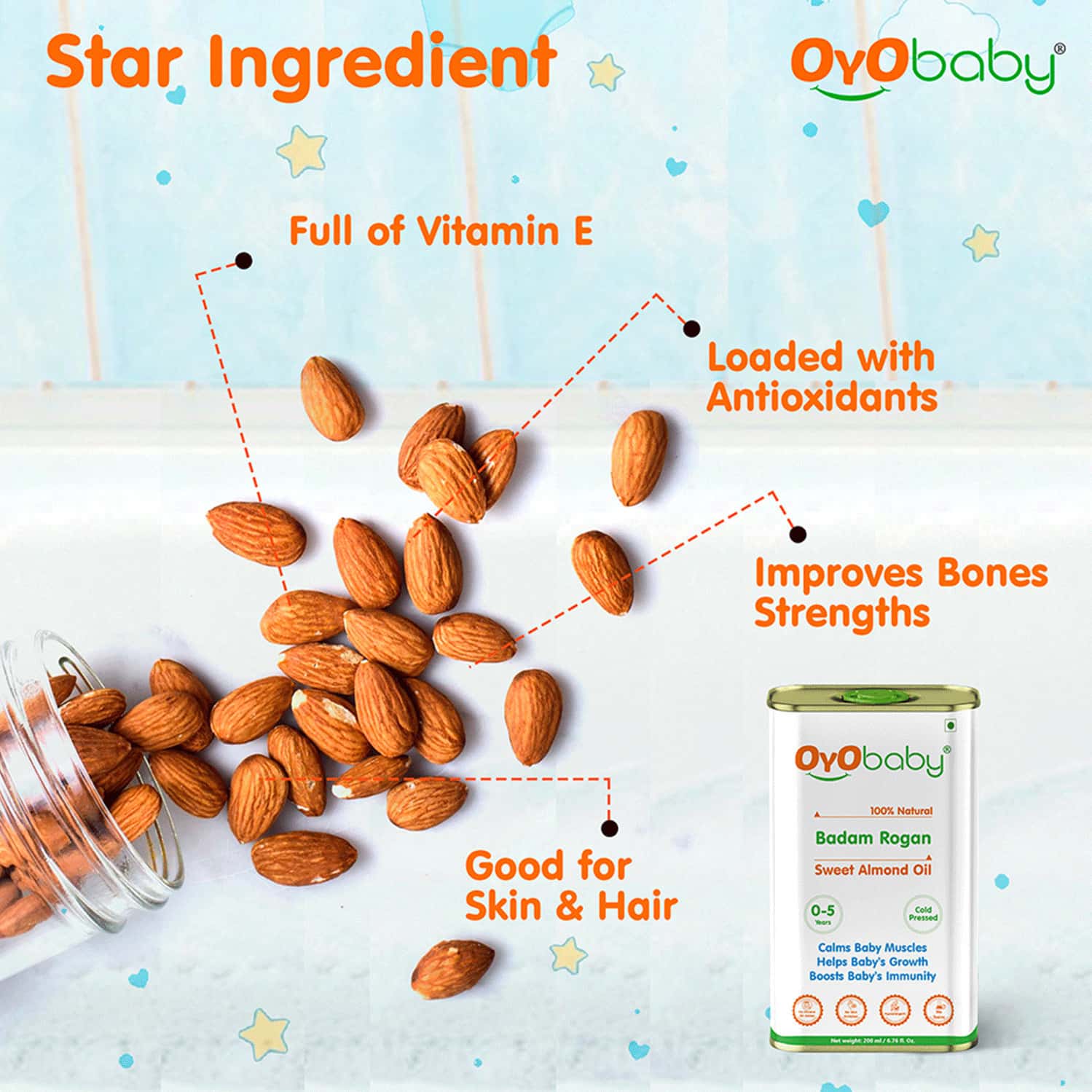 Buy OYO BABY ROGHAN BADAM SHIRIN SWEET ALMOND OIL FOR FACE SKIN HAIR