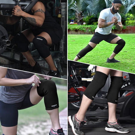 Beatxp Black Color 2 Way Knee Support For Men & Women (Pack Of 2) (M)
