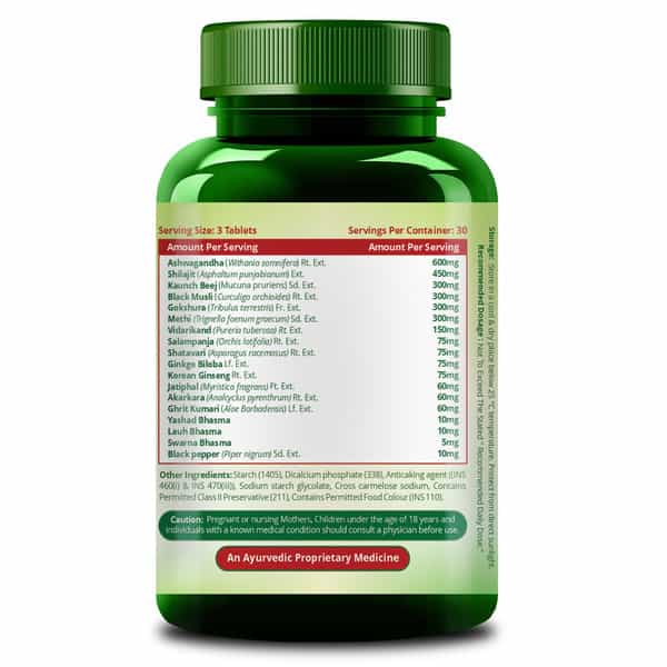 Vlado's Himalayan Organics Testosterone Booster | Supports Muscle & Energy Boost | 90 Veg Tabs