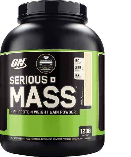 Optimum Nutrition (On) Serious Mass Weight Gain Powder - 6 Lbs 2.72 Kg (Vanilla)