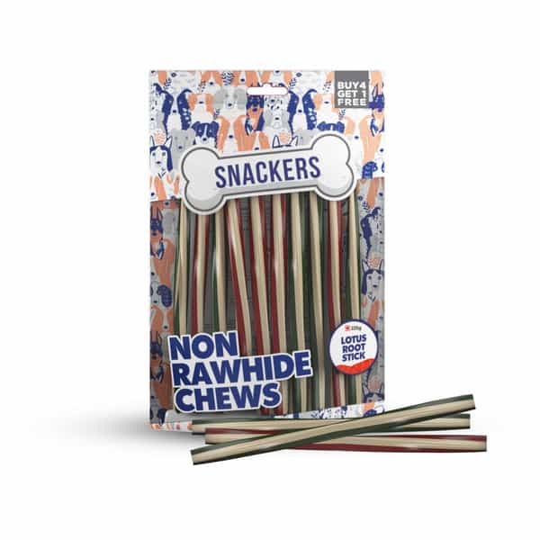 Snackers Non Rawhide Chews Lotus Root Stick Dog Treats | 225 G