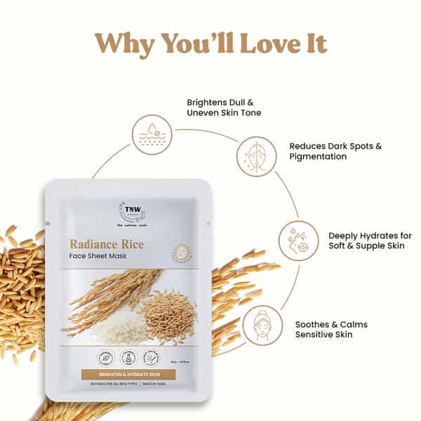 Tnw The Natural Wash Rice Face Sheet Mask | Brightening & Hydrating Care 20 Gm