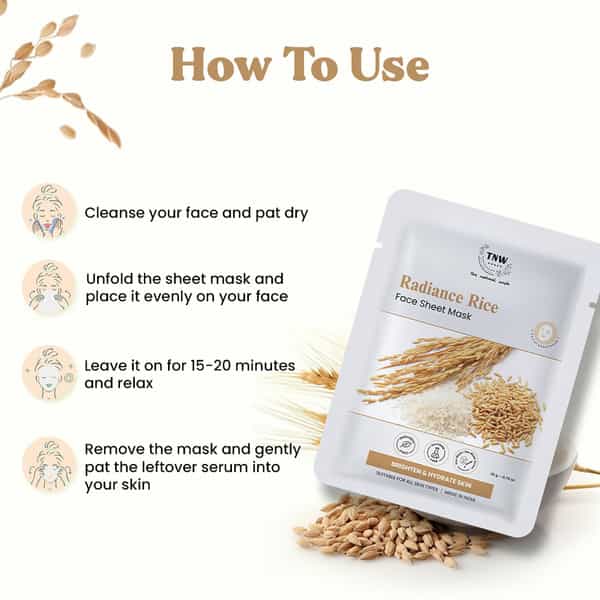Tnw The Natural Wash Rice Face Sheet Mask | Brightening & Hydrating Care 20 Gm