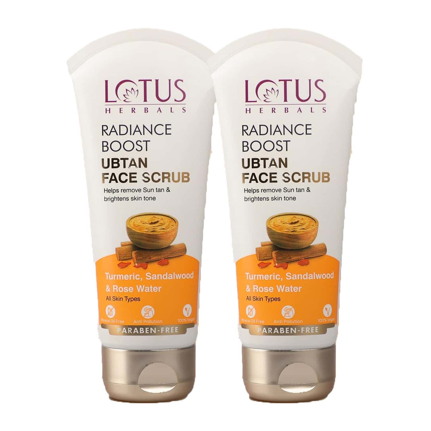 Lotus Herbals Radiance Boost Ubtan Face Scrub 100gm ( Pack Of 2 )