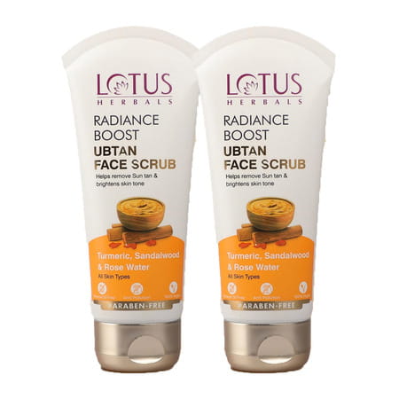 Lotus Herbals Radiance Boost Ubtan Face Scrub 100gm ( Pack Of 2 )