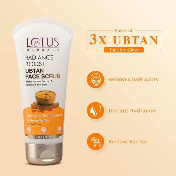 Lotus Herbals Radiance Boost Ubtan Face Scrub 100Gm ( Pack Of 2 )