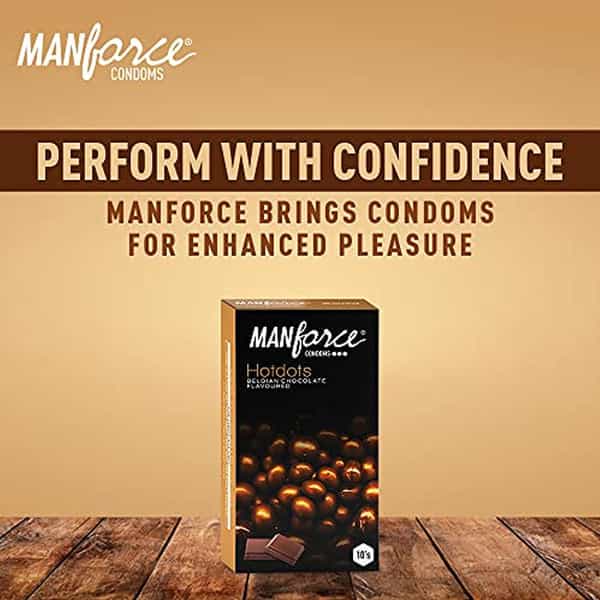 Manforce Premium Hotdots Belgian Chocolate Condoms With Bigger Dots(Set Of 2 20 Pcs)