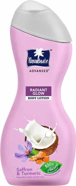 Parachute Advansed Radiant Glow Body Lotion With Saffron & Turmeric Naturally Bright Skin 250 Ml