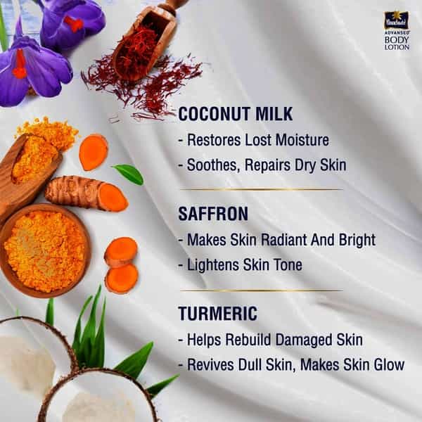 Parachute Advansed Radiant Glow Body Lotion With Saffron & Turmeric Naturally Bright Skin 250 Ml