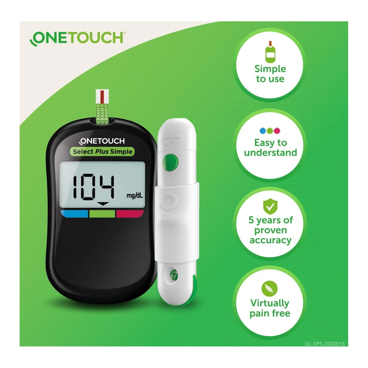 Buy One Touch Select Plus Simple Blood Kit + 10 Strips Free