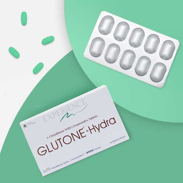 Glutone-Hydra | Setria Glutathione With Ceramosidesc|For Glowing Hydrated Skin | Pack Of 10 Tablets