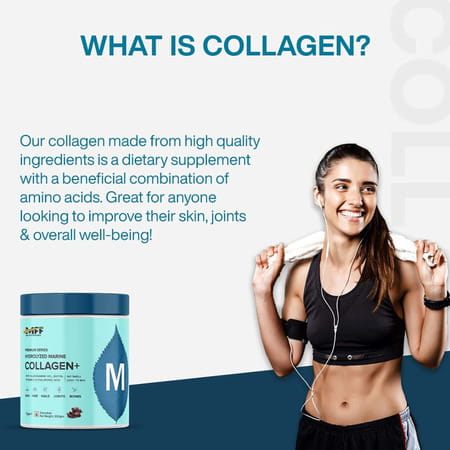 Myfitfuel Hydrolyzed Marine Collagen +Glucosamine, Hyaluronic, Biotin, Vitamin C (400Gm, Unflavored)