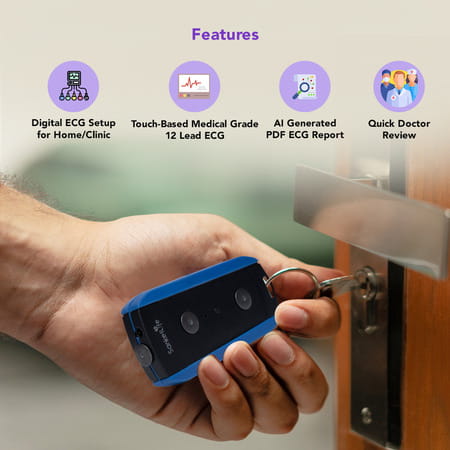Sanketlife Pro+ Ecg Machine | Unlimited12 Lead Ecg By Touch Or Leads | For Personal & Clinical Use