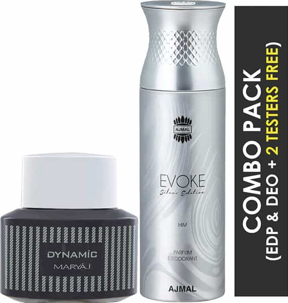 Maryaj Dynamic Edp 100Ml For Men And Ajmal Evoke Silver Edition Him Deodorant 200Ml For Men